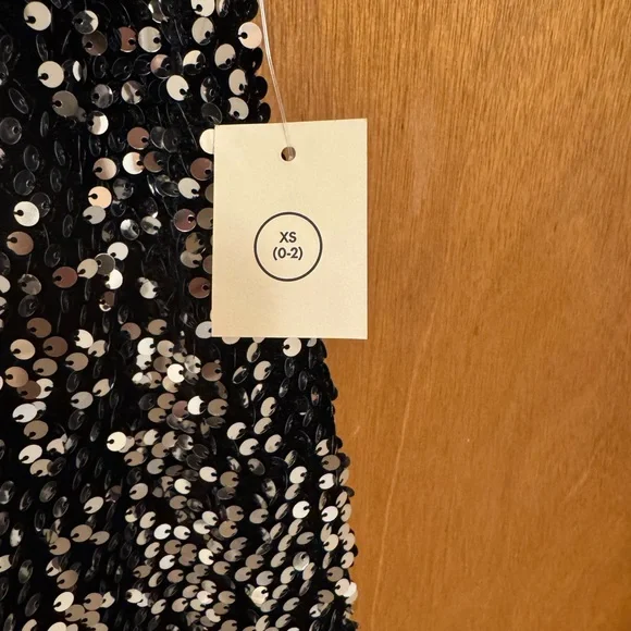 Sz0–2 no boundaries high rise sequine flare pants black/ silver new with tags - Picture 3 of 7